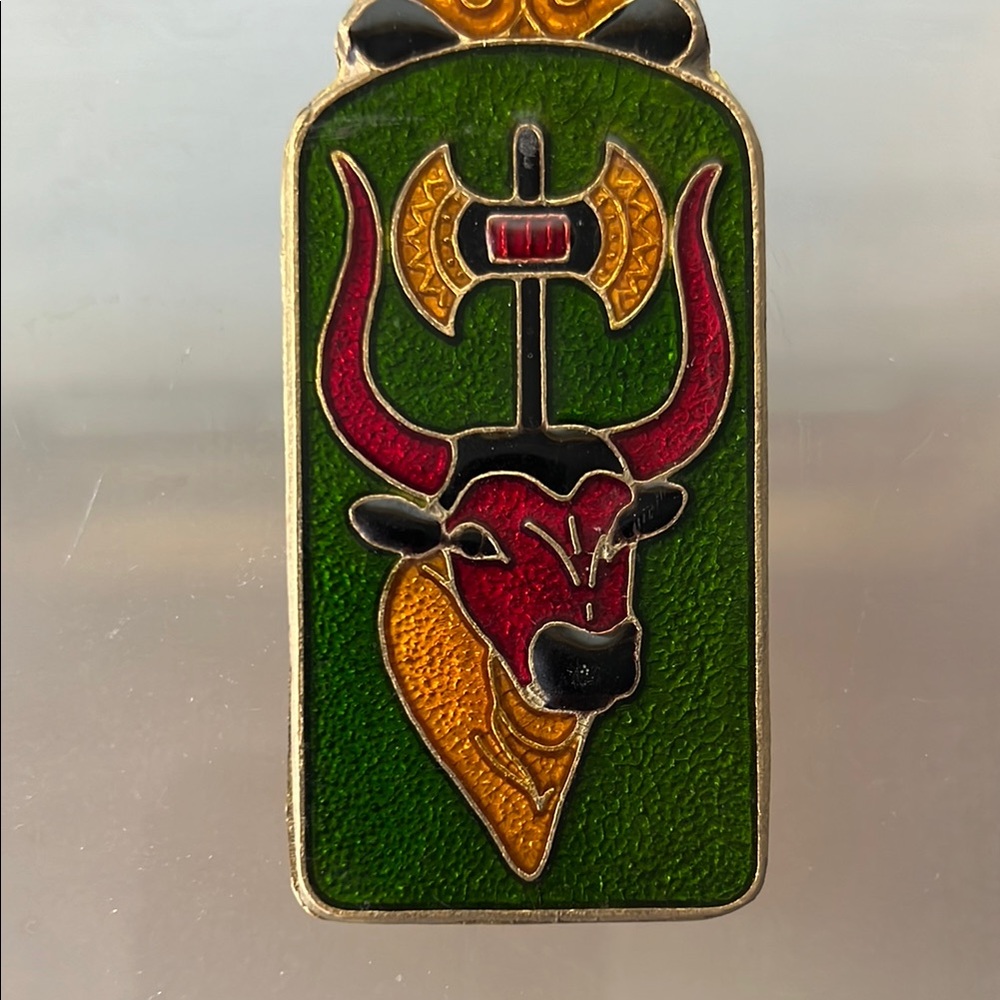 🐂🦚Peacock/Bull Vintage Brass & Enamel Cloisonné Mail Clip/Paper Clip/Desk Clip - Picture 14 of 17